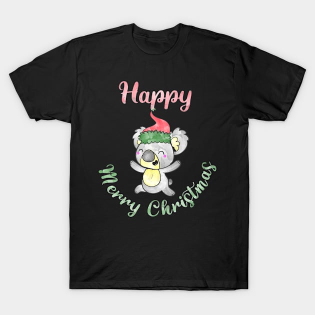 Cute Australia Koala Christmas Cartoon T-Shirt by Toogoo